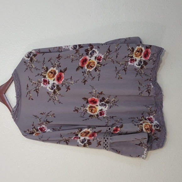 SLIGHTLY USED XXL FLORAL PRINT BELL SLEEVE KIMONO CARDIGAN LOOSE COVERUP - Picture 8 of 11